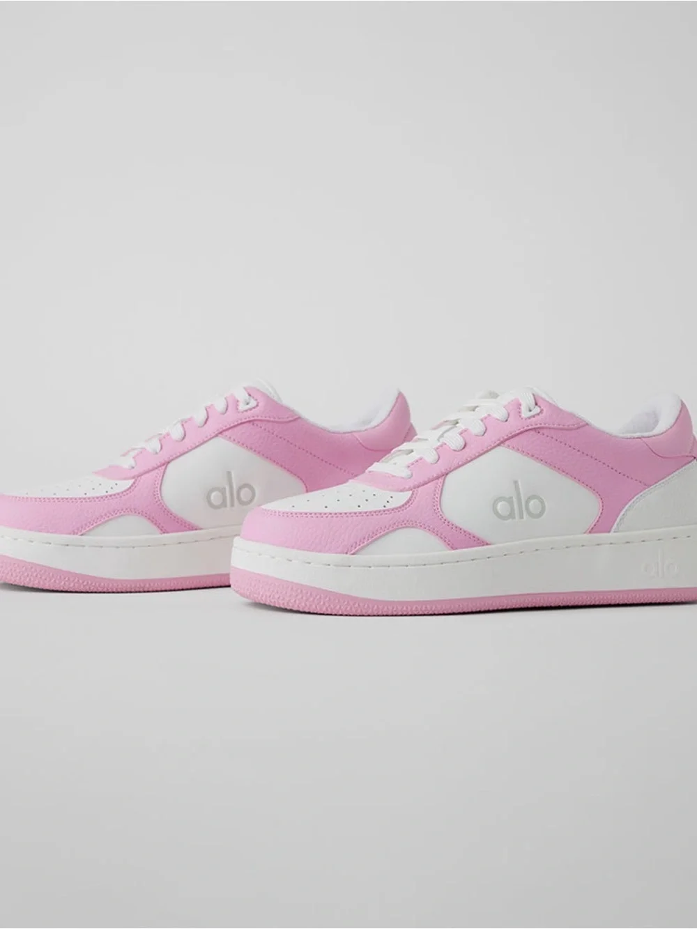 ALO Yoga Women’s Pink and White Low-Top Sneakers